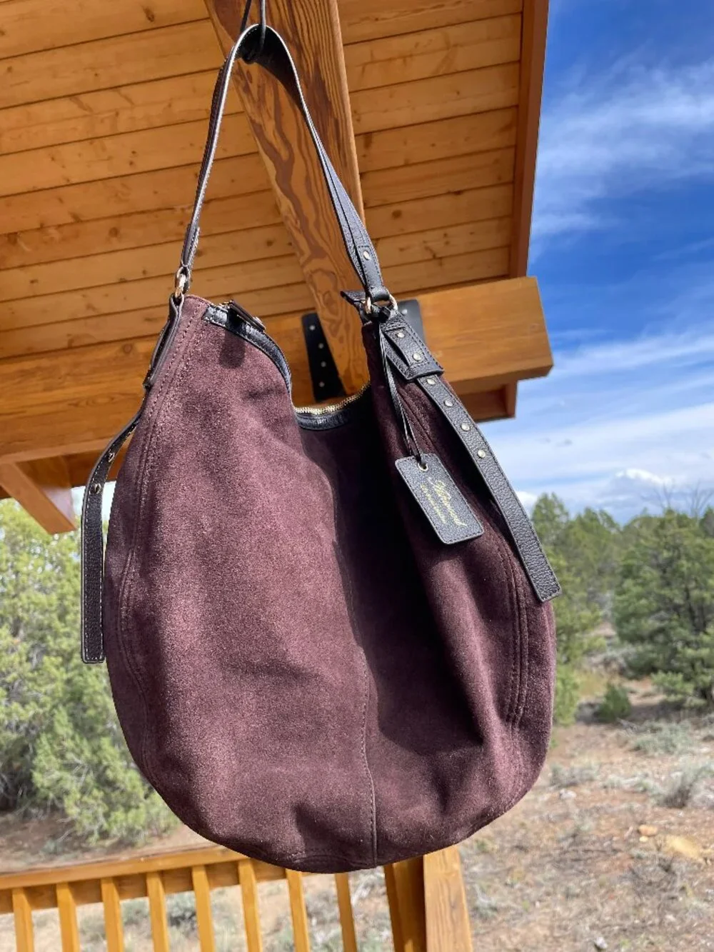 Ashwood Brown Suede Hobo bag - Picture 1 of 9